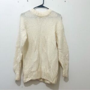 FUZZY CREAM SWEATER DRESS